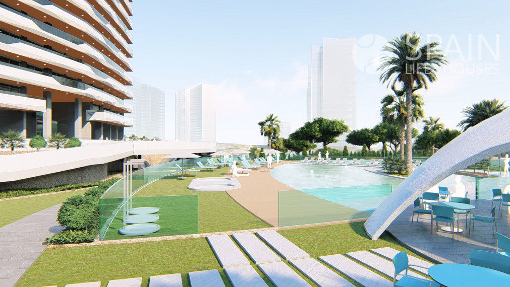 Nové rezidenčné apartmány s fantastickým výhľadom len pár minút od mora v Benidorme, Costa Blanca