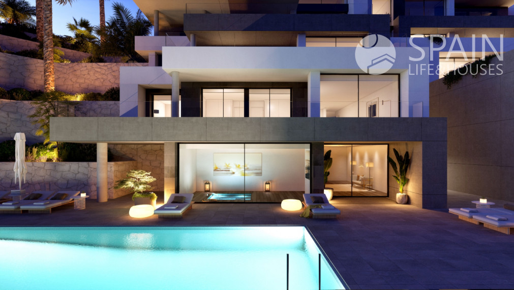 III.FÁZA. Moderný 4 izbový luxusný apartmán s výhľadom na golfové ihrisko a  na more v La Sella, Denia, Costa Blanca