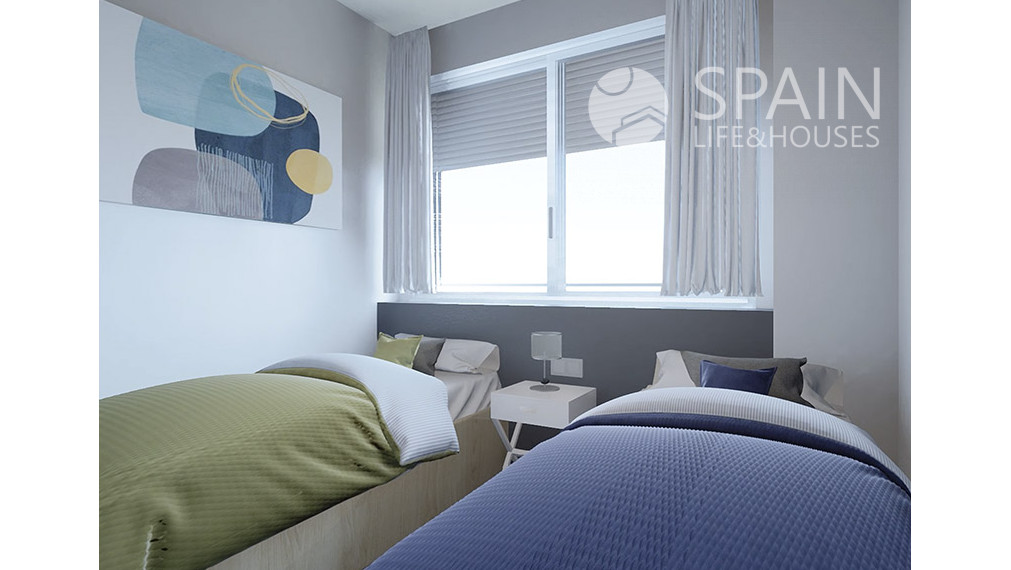 Kompletne zariadený 2- spálňový apartmán ( s názvom "Mestské Záhrady") v prvej línii pri mori so spoločnými bazénmi a vírivkami, Oropesa, Valencia