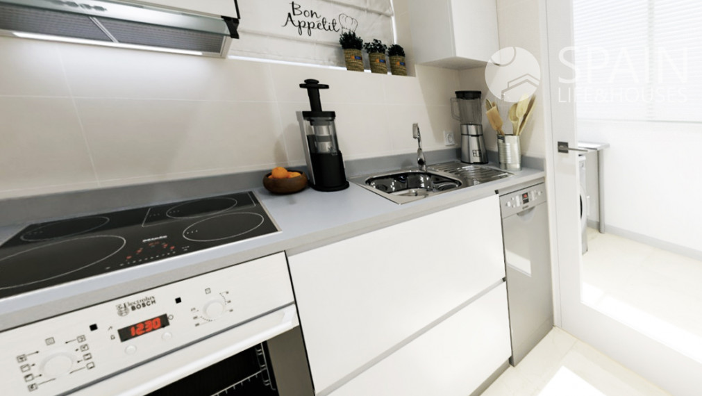 Kompletne zariadený 2- spálňový apartmán ( s názvom "Mestské Záhrady") v prvej línii pri mori so spoločnými bazénmi a vírivkami, Oropesa, Valencia