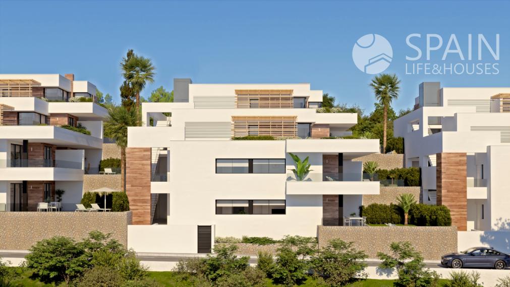Nový, luxusný  2 spálňový apartmán so spoločným bazénom v Cumbre del Sol, Costa Blanca