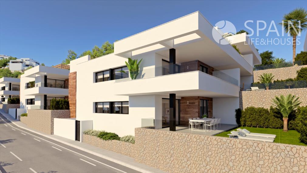 Nový, luxusný  2 spálňový apartmán so spoločným bazénom v Cumbre del Sol, Costa Blanca