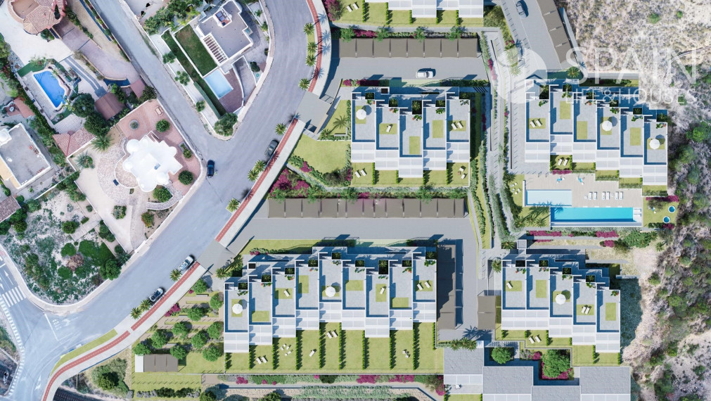 Novostavba - domy pri pláži s 2 spálňami a nádherným výhľadom na more vo Villajoyosa; Costa Blanca Sever