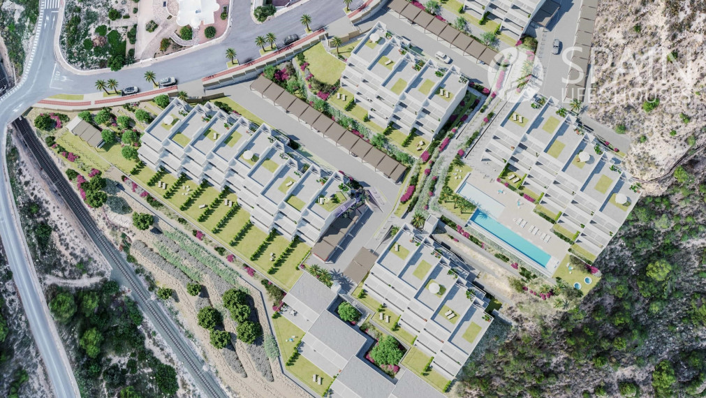 Novostavba - domy pri pláži s 2 spálňami a nádherným výhľadom na more vo Villajoyosa; Costa Blanca Sever