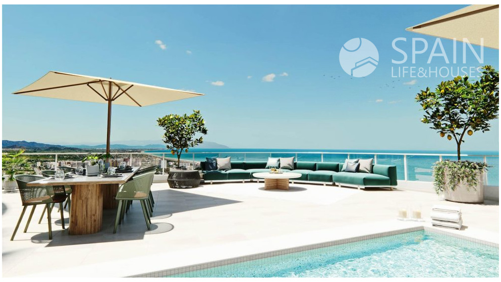 Prémiový 3 a 4 izbový apartmán s výhľadom na more v rezidenčnom komplexe s bazénmi a wellness, 800 m od mora, v blízkosti Valencie