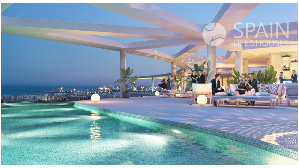 Prémiový 3 a 4 izbový apartmán s výhľadom na more v rezidenčnom komplexe s bazénmi a wellness, 800 m od mora, v blízkosti Valencie