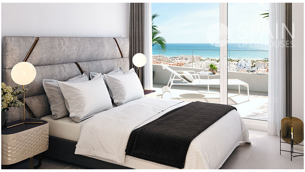 Prémiový 3 a 4 izbový apartmán s výhľadom na more v rezidenčnom komplexe s bazénmi a wellness, 800 m od mora, v blízkosti Valencie