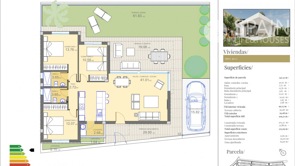 Posledné domy vo fáze E. Novostavba 2 a 3-izbových domov s bazénom, Polop de la Marina, Alicante