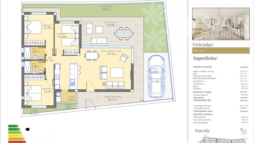 Posledné domy vo fáze E. Novostavba 2 a 3-izbových domov s bazénom, Polop de la Marina, Alicante