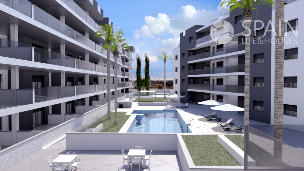 Veľkolepé nové apartmány pri pláži Los Narejos v meste Torrevieja (Alicante). Dátum dodania marec 2023