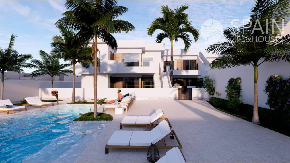 Novostavba dvojdomu v penthouse so soláriom v Pilar de la Horadada-3km od pláže