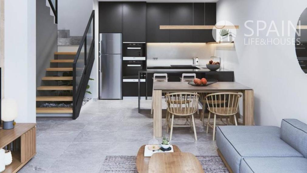 Novopostavený dvojdom s vlastným bazénom 4 km od pláže v Pilar de la Horadada, Alicante. Dodanie v druhej polovici roka 2023