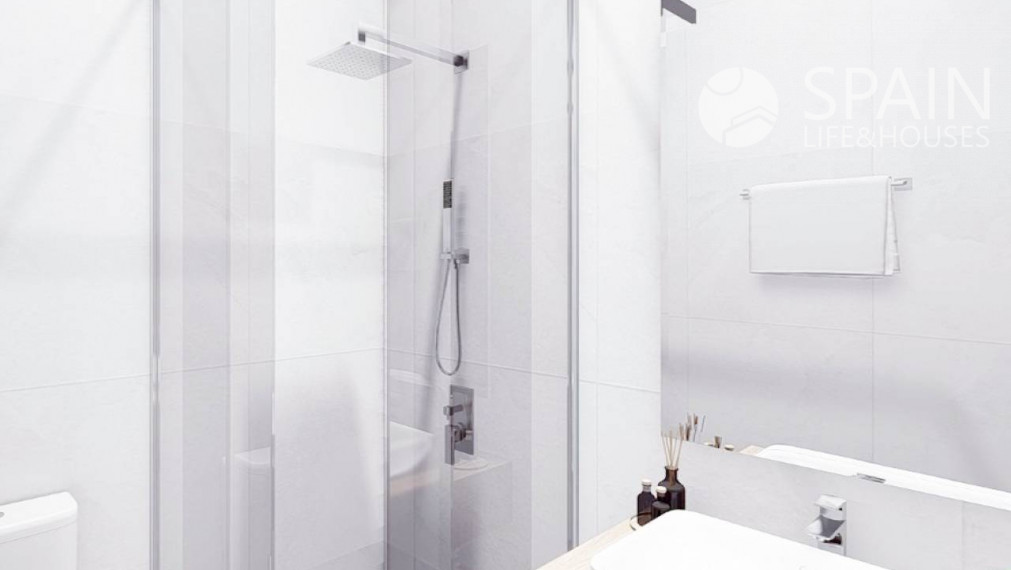 Novopostavený 2 izbový prízemný dom s terasou a spoločným bazénom vo Villamartine, Orihuela Costa, 5 km od pláže. Dokončenie v marci 2023