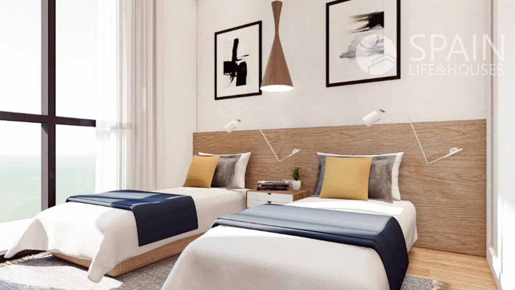 Novopostavený 2 izbový prízemný dom s terasou a spoločným bazénom vo Villamartine, Orihuela Costa, 5 km od pláže. Dokončenie v marci 2023