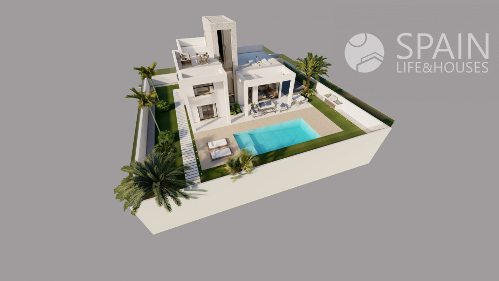 Posledná vila! Fantastická slnečná luxusná vila v oblasti Benidorm-Finestrat.  Dodanie v roku 2024