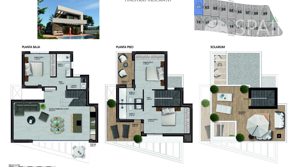Luxusná vila v letovisku Finestrat-Benidorm, 2,5 km od pláže a 54 km od letiska. Dodávka 14 mesiacov od zmluvy