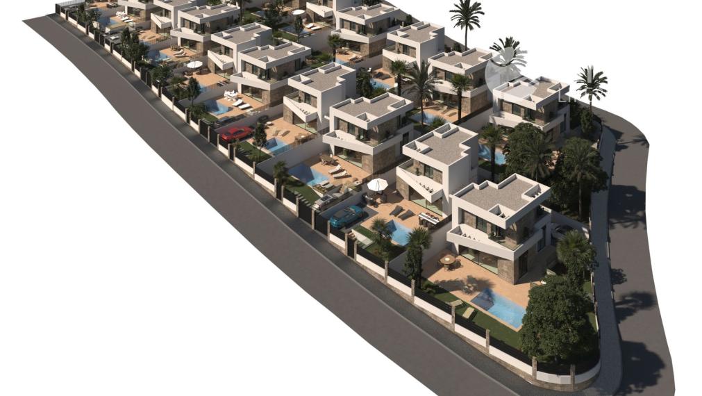 Luxusná vila v letovisku Finestrat-Benidorm, 2,5 km od pláže a 54 km od letiska. Dodávka 14 mesiacov od zmluvy