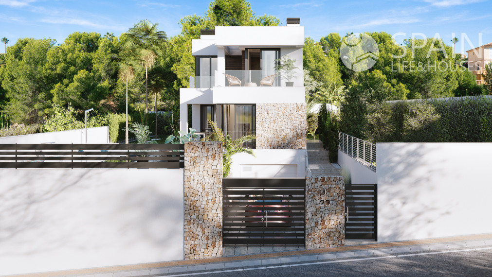 Posledná  4 spálňová vila s bazénom vo Finestrat/Benidorm, 2,5km od pláže dokončenie 2023