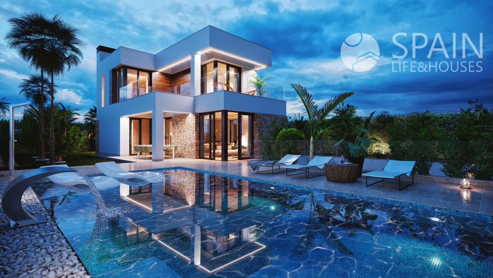 Posledná  4 spálňová vila s bazénom vo Finestrat/Benidorm, 2,5km od pláže dokončenie 2023