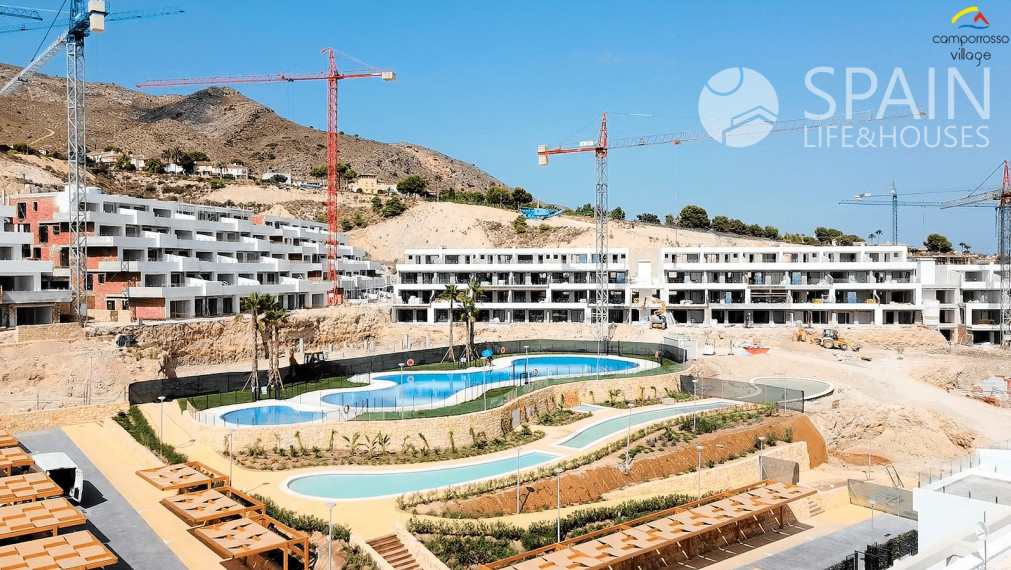 Posledné voľné apartmány s obrovskými terasami o rozlohe 40 m2 s krásnym výhľadom na more a panorámu Benidorm, Finestrat, Costa Blanca sever