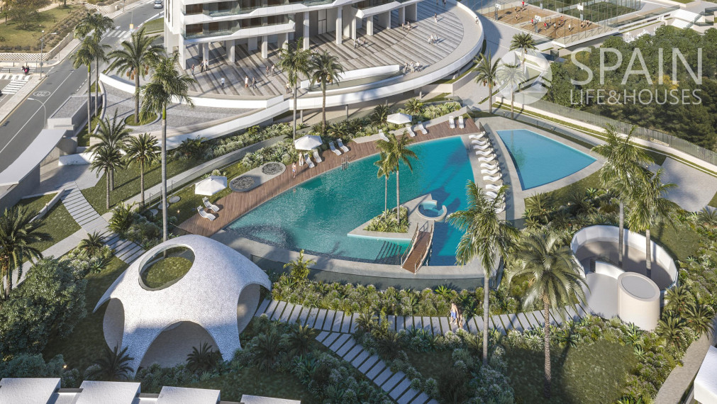 Nové rezidenčné apartmány s fantastickým výhľadom len pár minút od mora v Benidorme, Costa Blanca