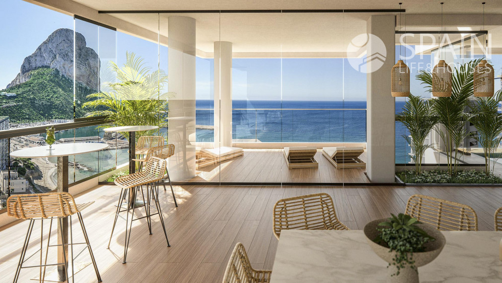 Nová výstavba bytov s majestátnym výhľadom a všetkým vybavením v Calpe.