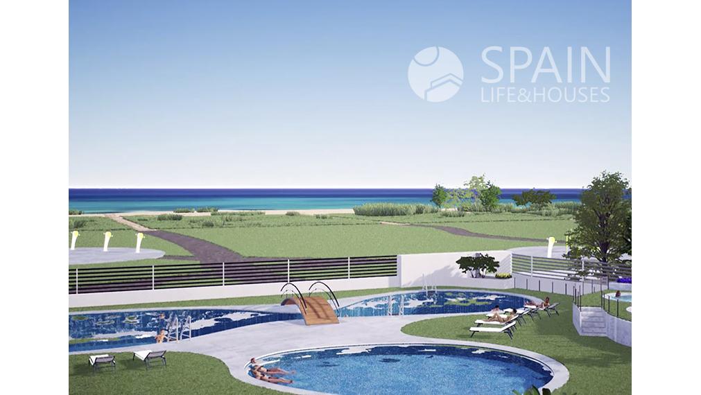 2-bedrom completly furnished apartament with name "City Gardens", in first sea line  with comunal pools and jacuzi, Oropesa, Valencia