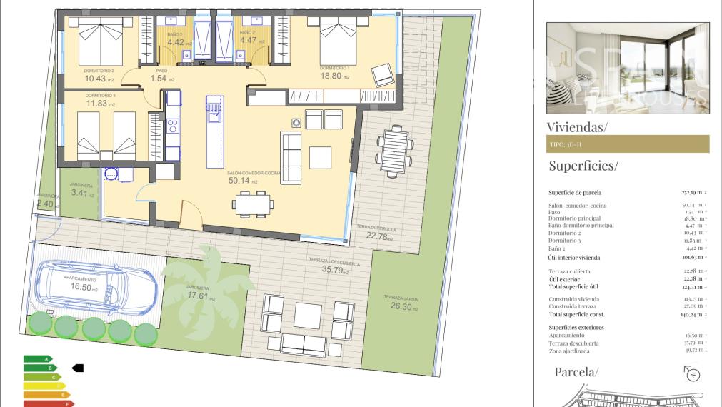 Last houses in phase E. New building 2 and 3 - bedrooms houses with pool, Polop de la Marina, Alicante