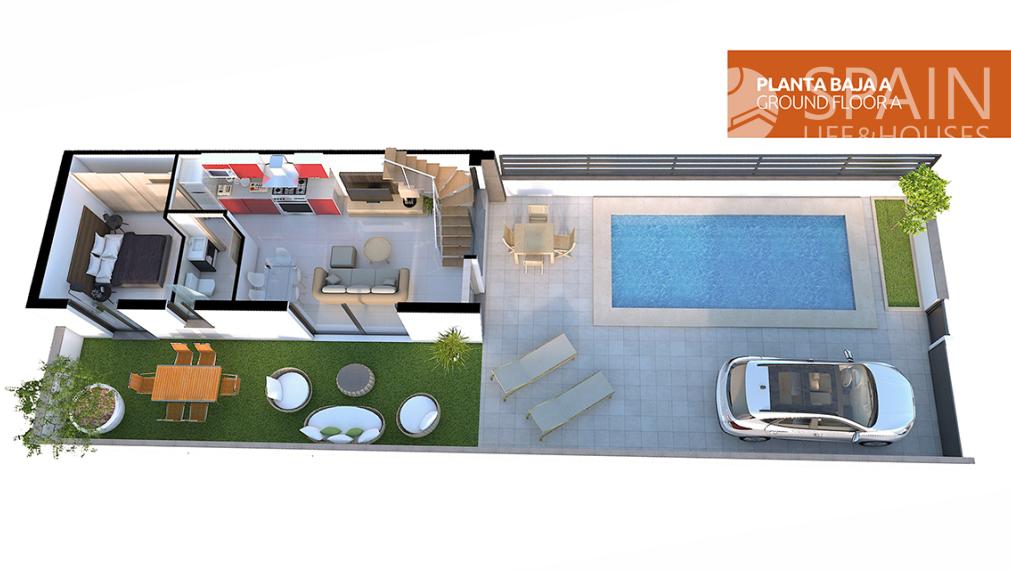 LEV-ANTE Project. Magnificent new bungalows 5 minutes from the beach, in Alicante.. The project will be completed in early 2024