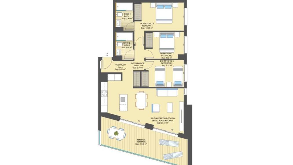 Luxury apartment in Campoamor, Orihuela Costa 100 meters from the beach
