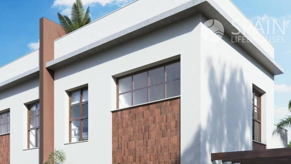 Newly built semi-detached bungalow with private pool 4 km from the beach in Pilar de la Horadada, Alicante. Delivery in the second half of 2023