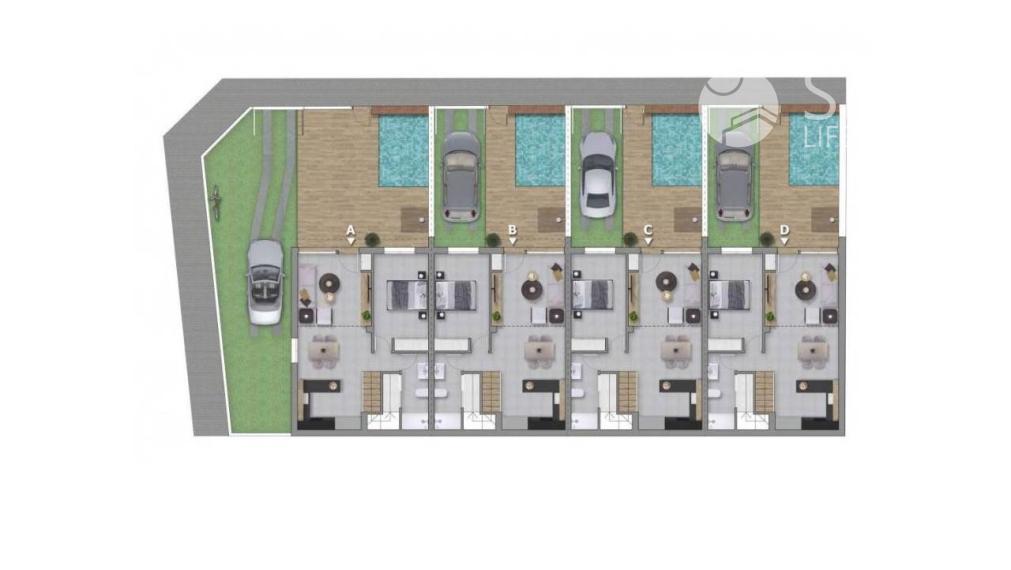 Newly built semi-detached bungalow with private pool 4 km from the beach in Pilar de la Horadada, Alicante. Delivery in the second half of 2023