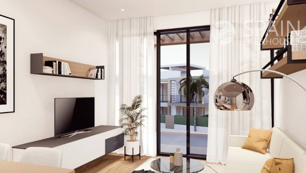 Newly built 2 bedroom first floor townhouse with communal pool in Villamartin, Orihuela Costa, Alicante 5 km from the beach. Finished in march 2023