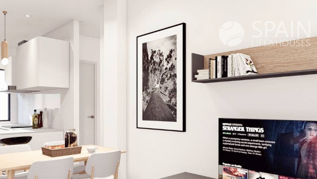 Newly built 2 bedroom first floor townhouse with communal pool in Villamartin, Orihuela Costa, Alicante 5 km from the beach. Finished in march 2023