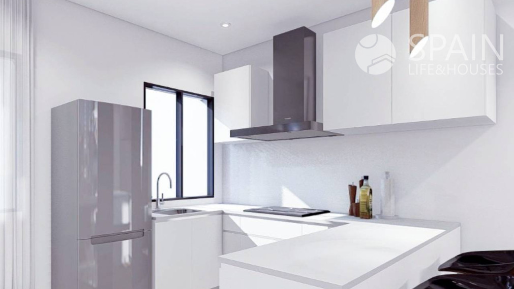 Newly built 2 bedroom first floor townhouse with communal pool in Villamartin, Orihuela Costa, Alicante 5 km from the beach. Finished in march 2023