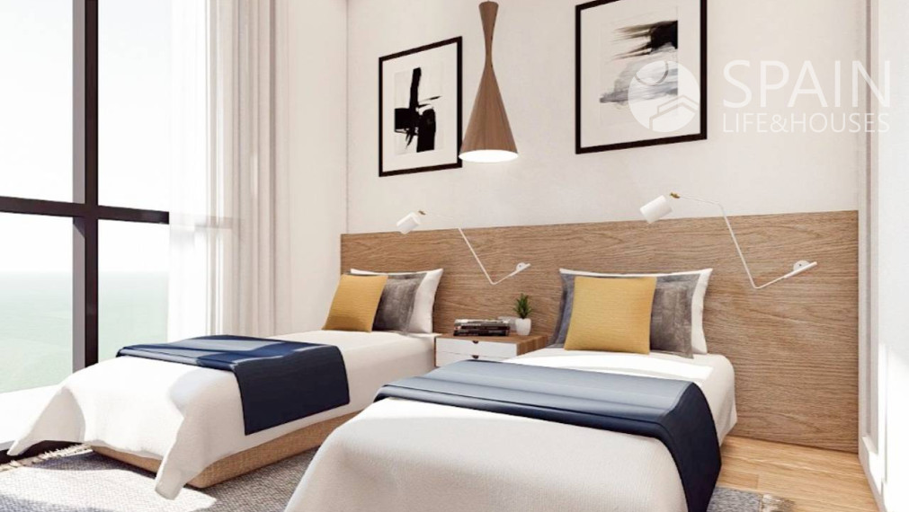 Newly built 2 bedroom first floor townhouse with communal pool in Villamartin, Orihuela Costa, Alicante 5 km from the beach. Finished in march 2023