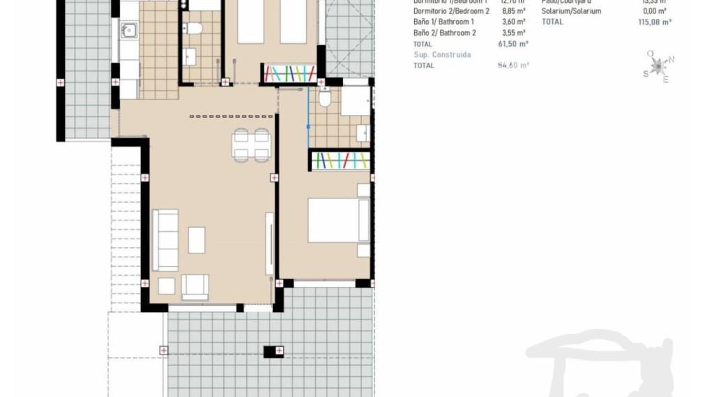 Newly built apartment 1km from the beach, with terrace next to the Rambla in Pilar de la Horadada, Alicante