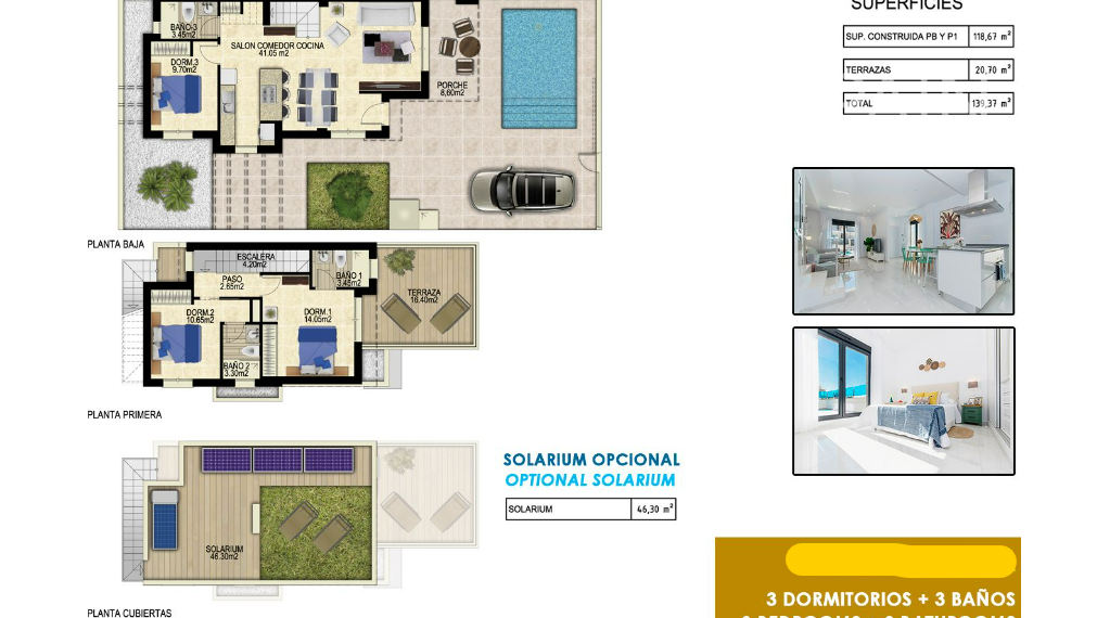 Luxury Villa in Orihuela, Vistabella Golf 33 km from the beach and 50 km from the airport. Available 12 months from the contract