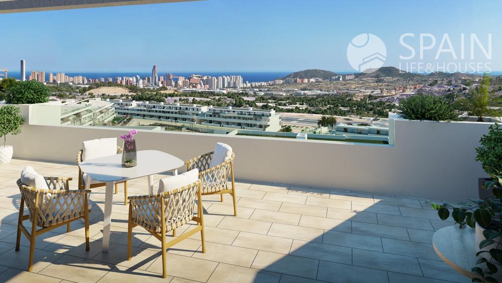 Magnificent apartments in Finestrat with huge terraces of 40m2 with brutal sea views.