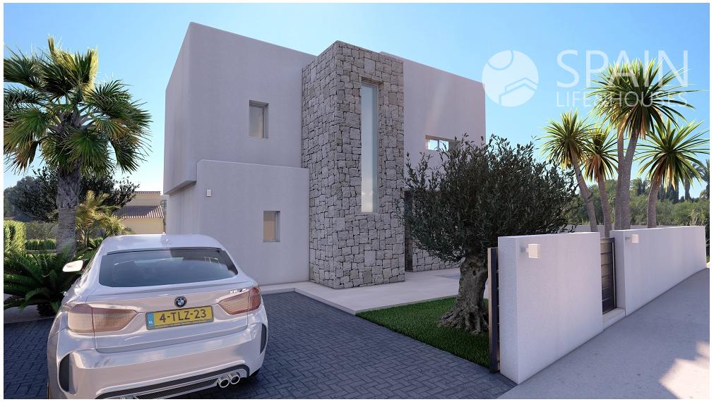 Magnificent luxury villa, Ibiza style, with beautiful views of the sea and the Peñon d'Ifach.