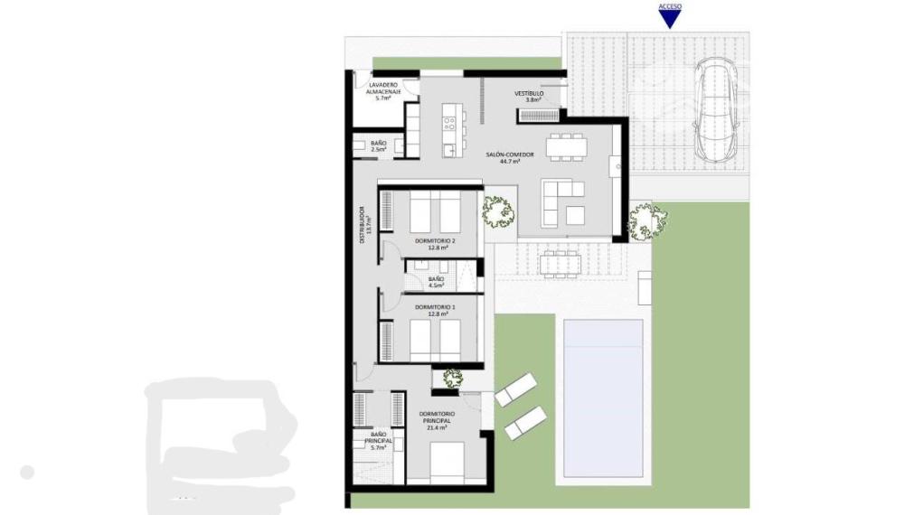 New build villa in Altaona Golf, Murcia, 15 minutes from the beach and 2 km from the golf course.