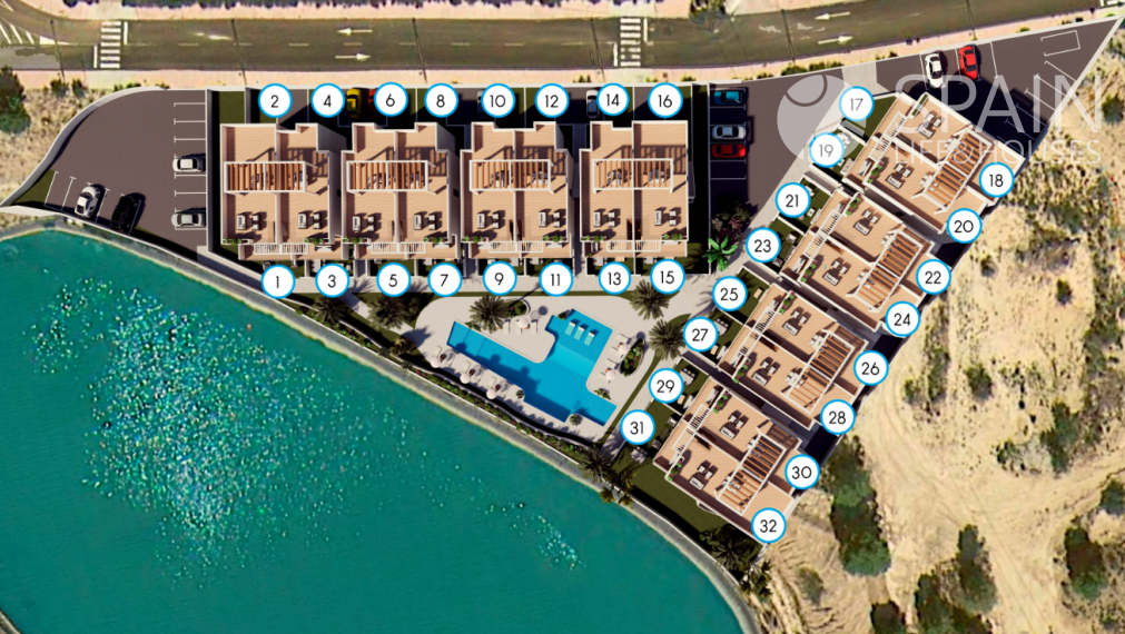 Great new flats next to the golf course and with sea view