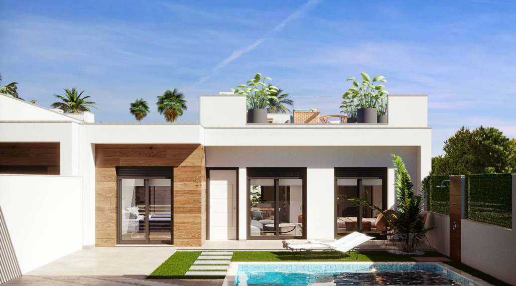 New build villa with private pool 3km from the beach and to be delivered in the first half of 2023 in San Javier, Murcia.