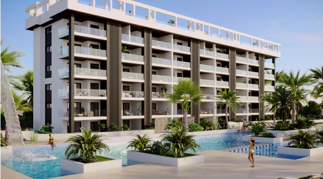 New development Marina Vista of 2 or 3 bedrooms in Torrevieja