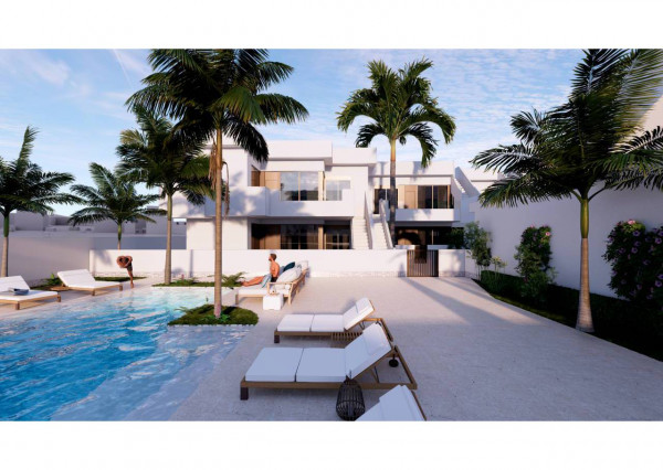 Novostavba dvojdomu v penthouse so soláriom v Pilar de la Horadada-3km od pláže