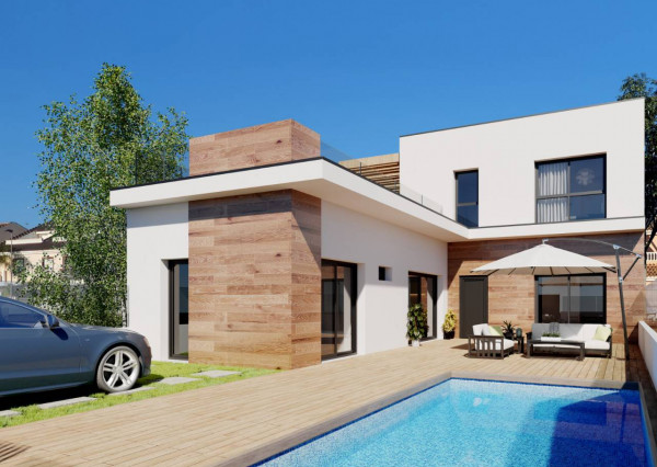 POSLEDNÁ VILA. Novostavba vily s vlastným bazénom 3 km od pláže, dodanie druhá pol. 2022, San Javier, Murcia.