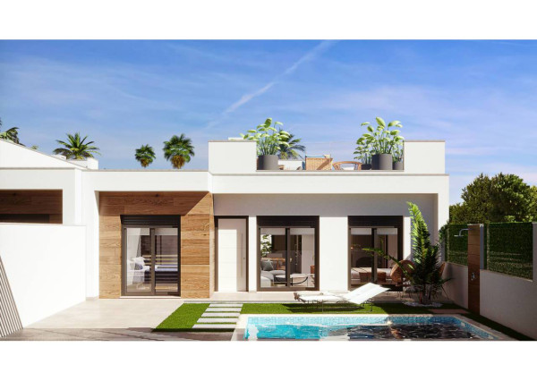 New build villa with private pool 3km from the beach and to be delivered in the first half of 2023 in San Javier, Murcia.
