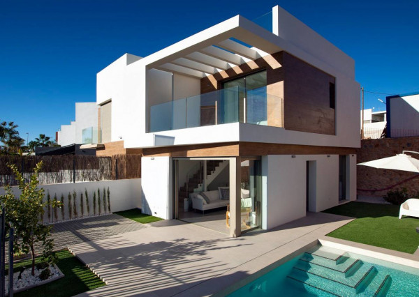 Luxury new build villa with private pool and 4 km from the sea in Villamartin, Orihuela Costa. Delivery February 2023