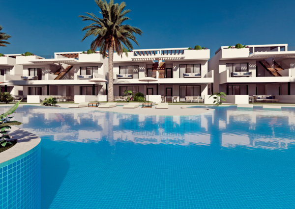 Nové bungalovy vedľa golfového ihriska s výhľadom na more vo Finestrat neďaleko Alicante