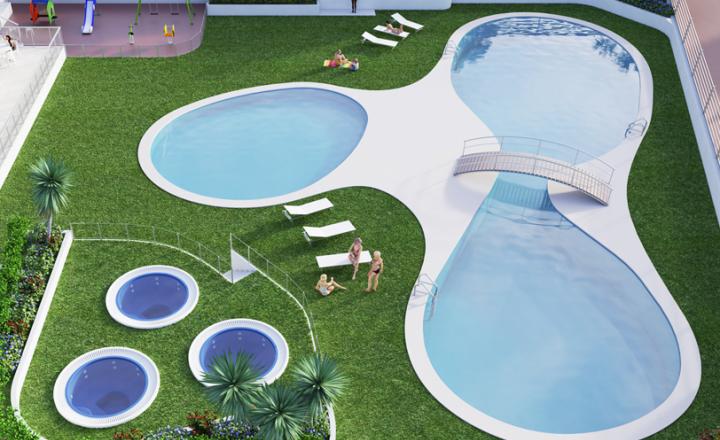 2-bedrom completly furnished apartament with name "City Gardens", in first sea line  with comunal pools and jacuzi, Oropesa, Valencia - fotografia 14